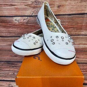 Rocket Dog White Jewel Slip On Loafer Size 8 1/2 - Used